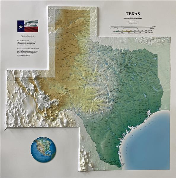 Summit's Large Texas map uframed