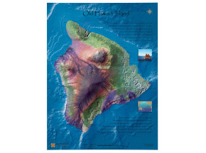 Old Hawaii 3D Raised-Relief Map