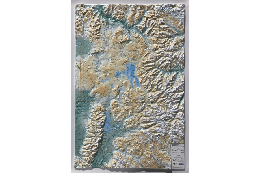 Yellowstone - Grand Teton National Parks 3D Trail Map