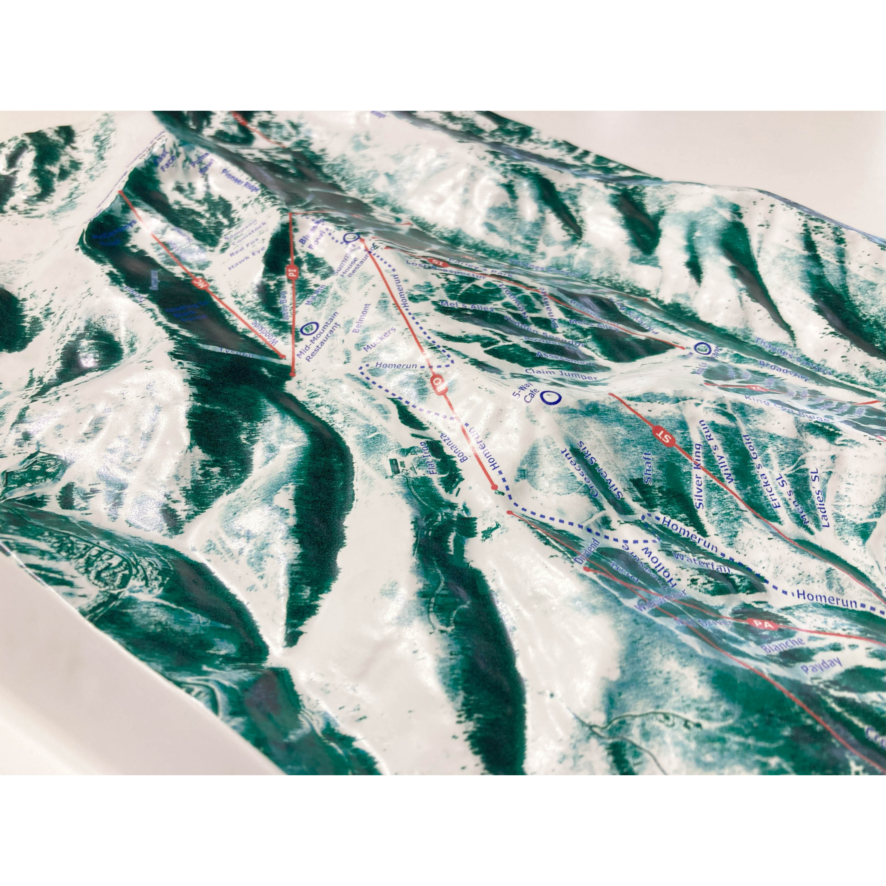 Park City Mountain Three-Dimensional Raised Relief Ski Map
