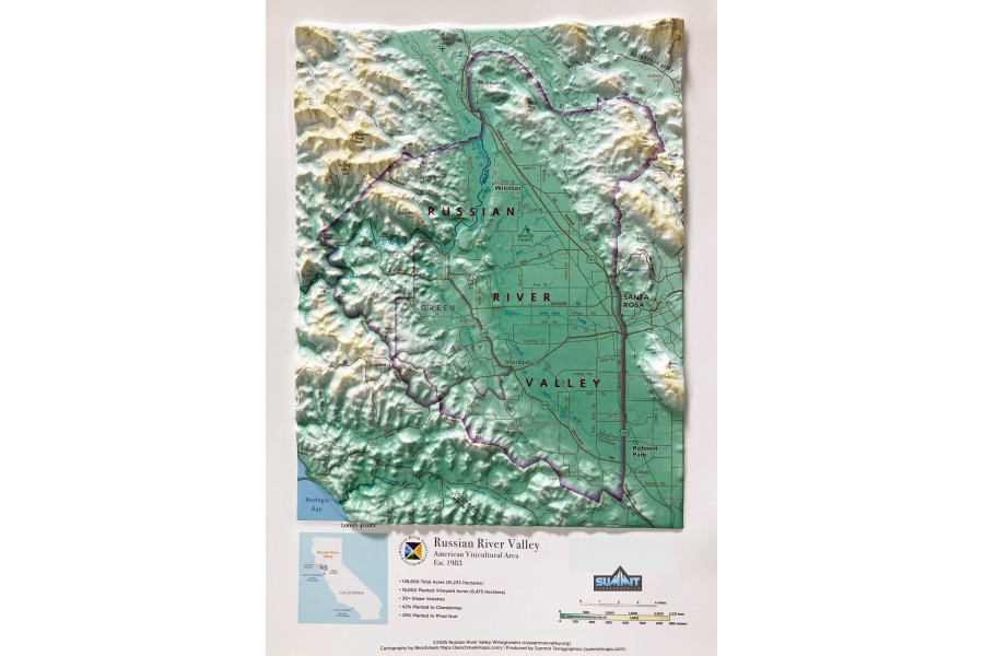 Russian River Valley AVA 3D Map