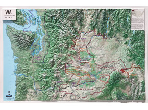 Washington State Wine - Large 3D Map